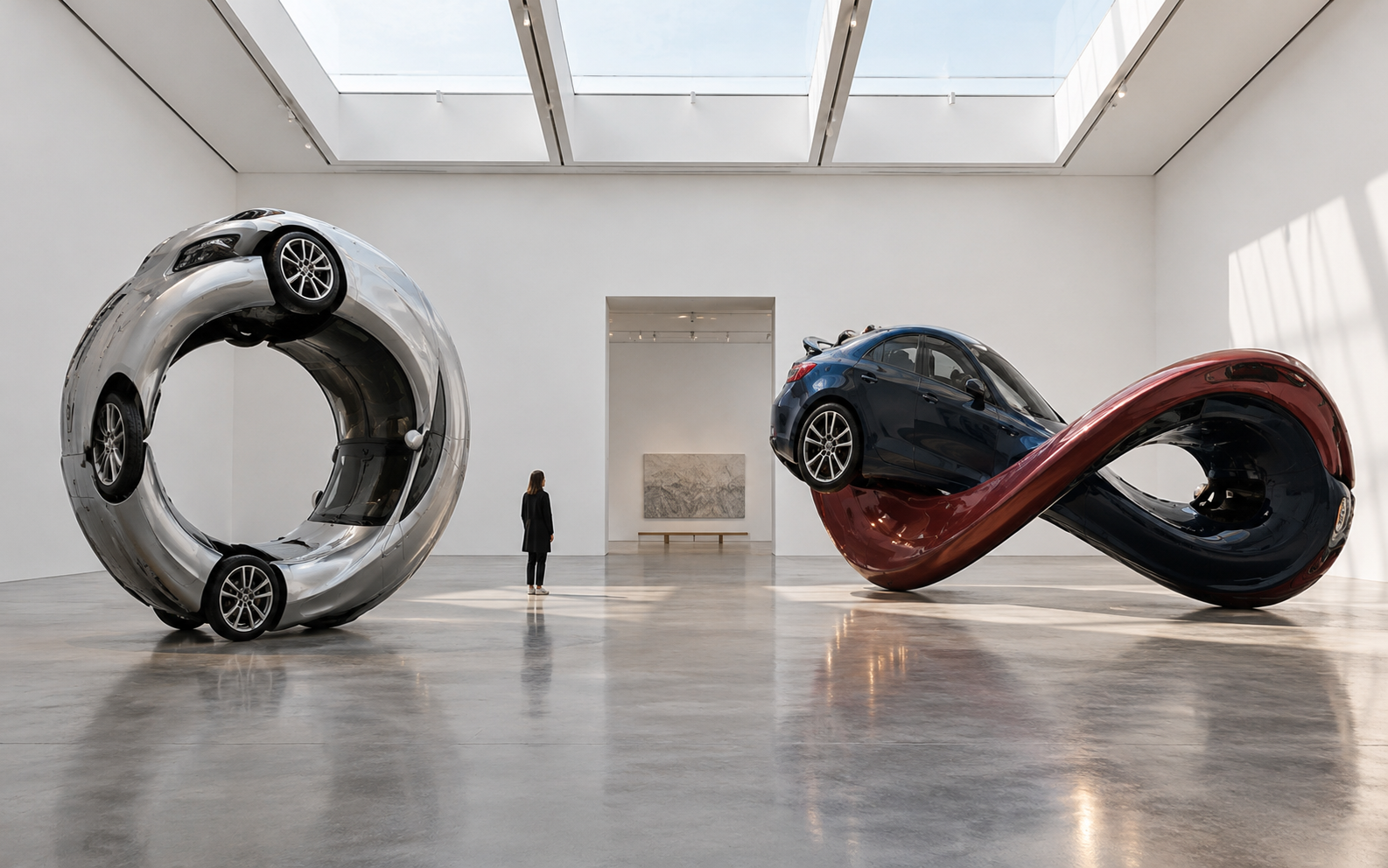 A twisted Lexus transformed into an unexpected sculptural object.