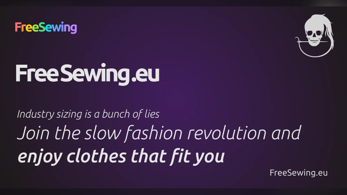 FreeSewing graphic explaining that standard clothing sizes are not real measurements