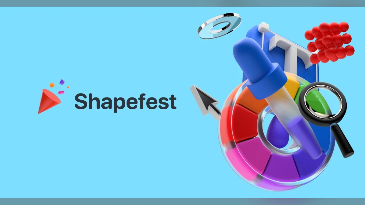 Colourful collection of polished 3D illustration objects from ShapeFest