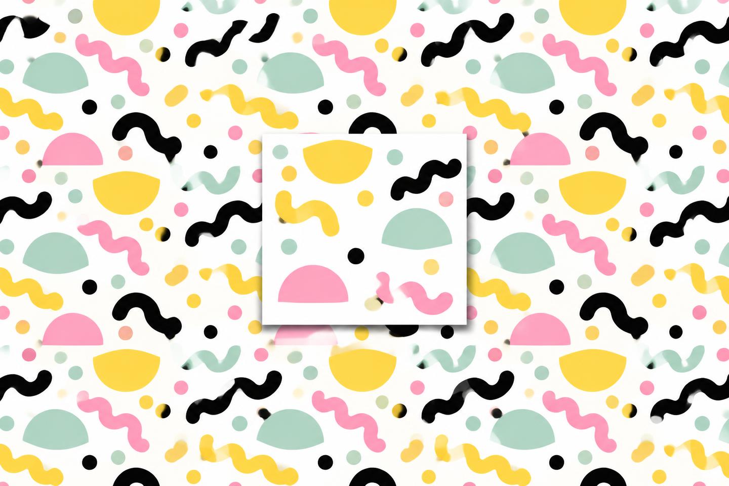 Playful repeating pattern with one tile lifted out on its own.